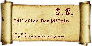 Dörfler Benjámin névjegykártya