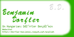 benjamin dorfler business card